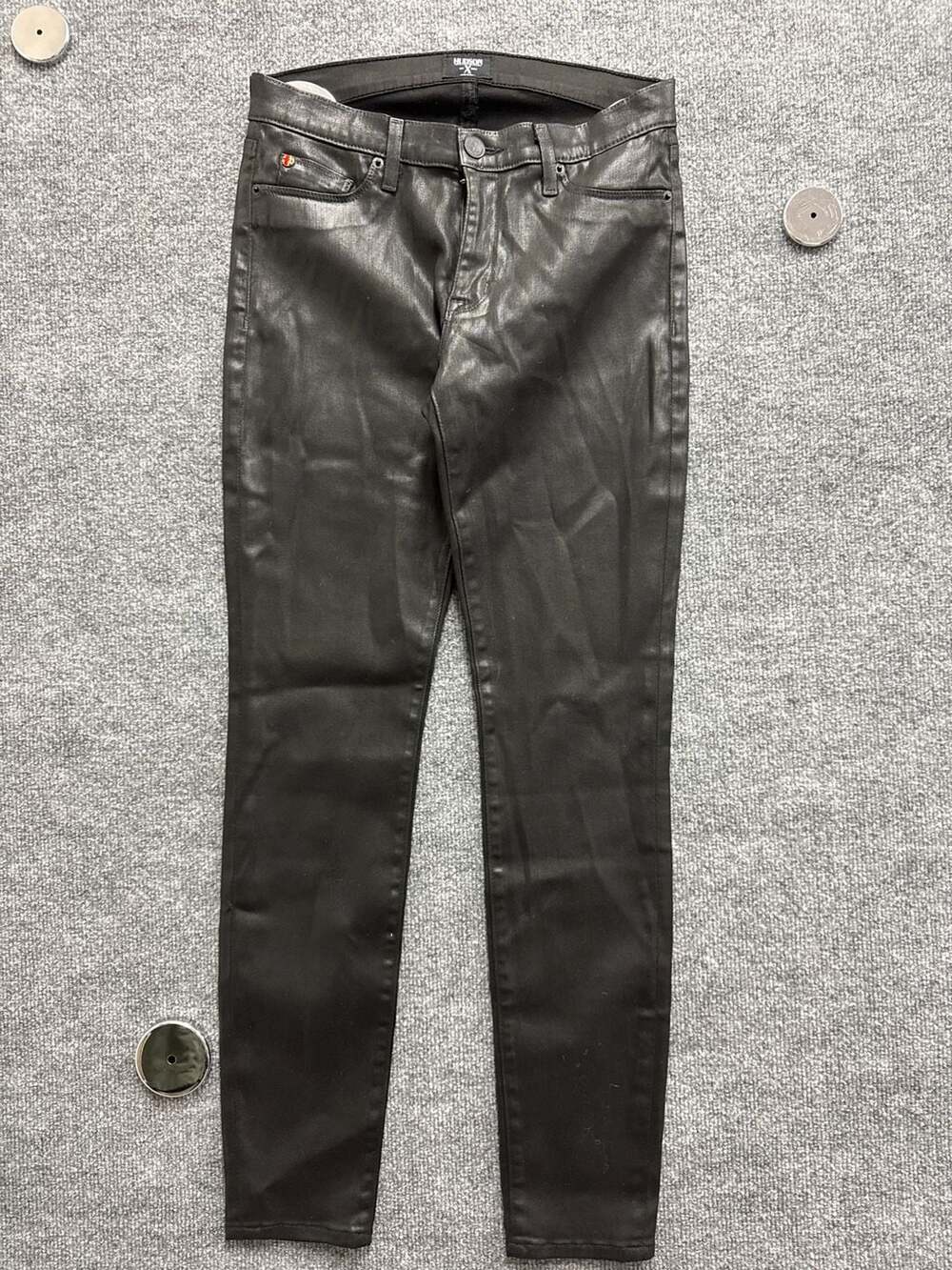 Hudson Krista Super Skinny Anniversary Coated Black Jeans